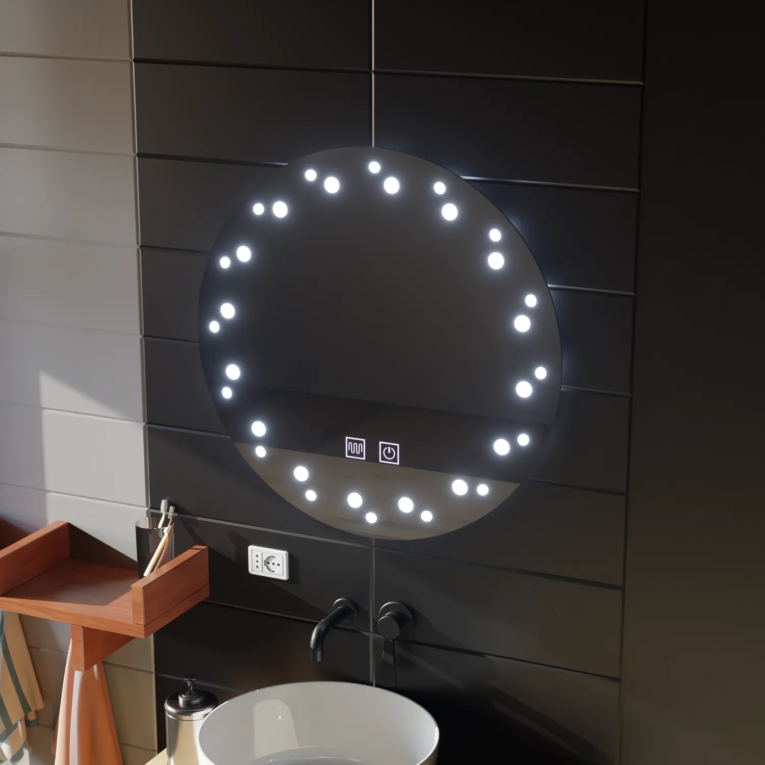 Alessandro Design Ivory oglinda LED baie 70x70cm