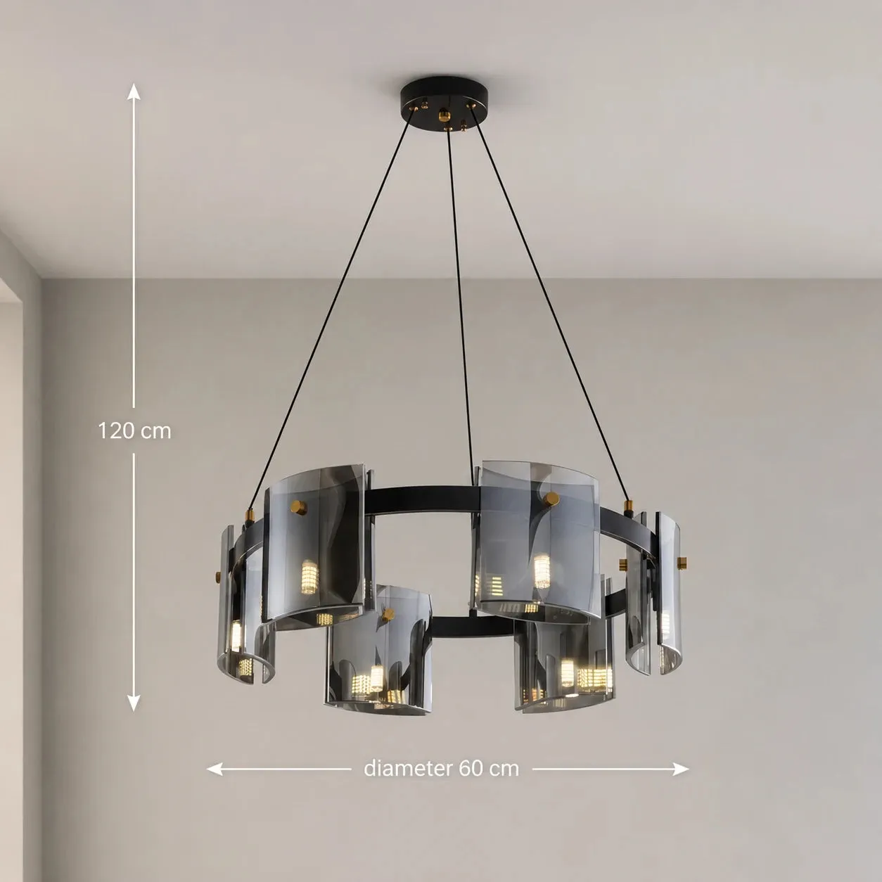 Alessandro Design Valmontreux Largo candelabru 6xG9 negru mat