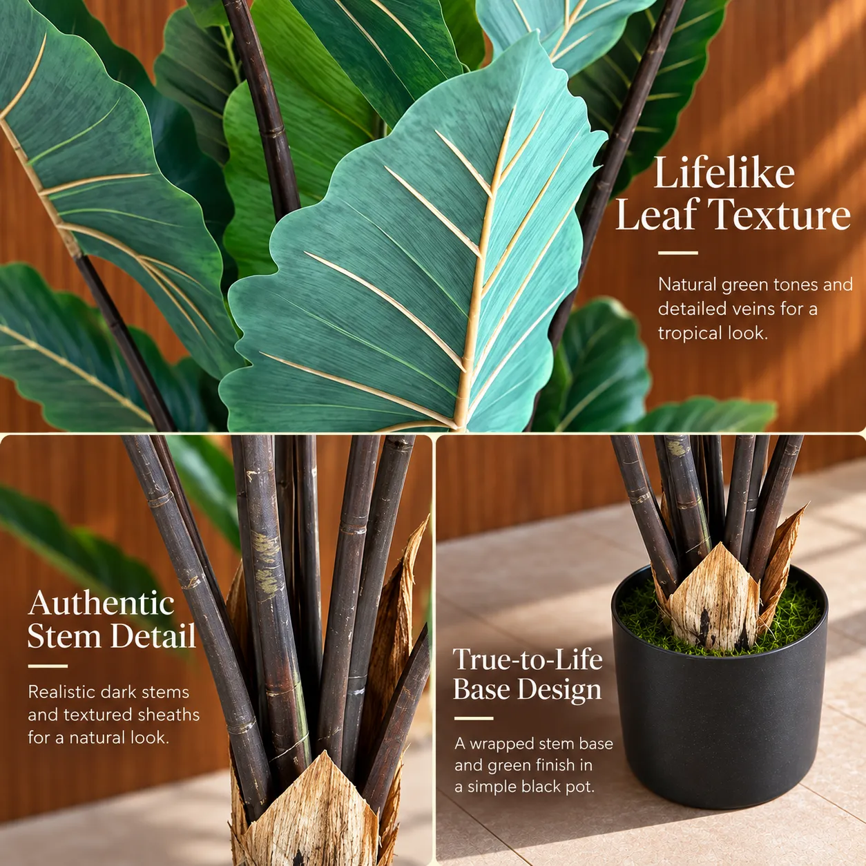 Alessandro Design planta artificiala verde 120cm frunze mari