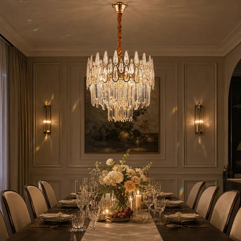 Alessandro Design ALHAMBRA Nobile candelabru cristal auriu D40cm