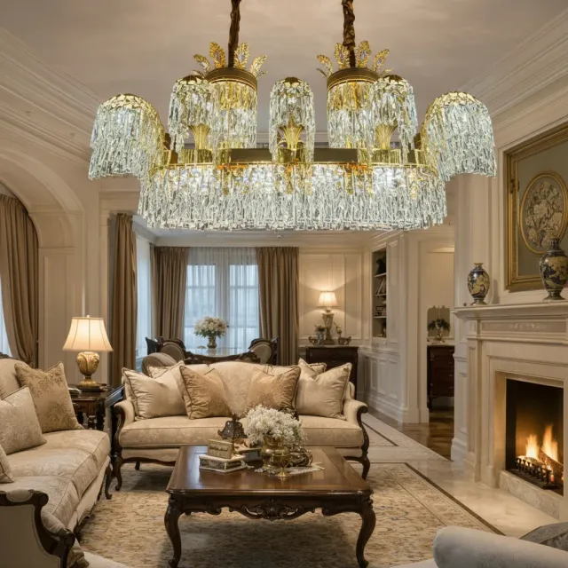 Alessandro Design PALACE Grande Candelabru Cristal 120cm Auriu