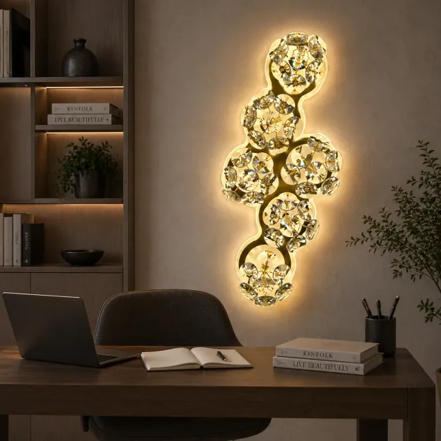 BLOSSOM Crystal aplica perete LED aurie 3 temperaturi