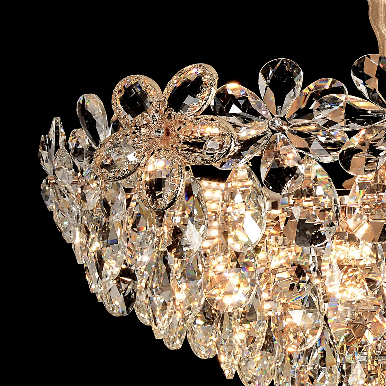 Alessandro Design Elegance candelabru cristal 7xE14 auriu 40cm