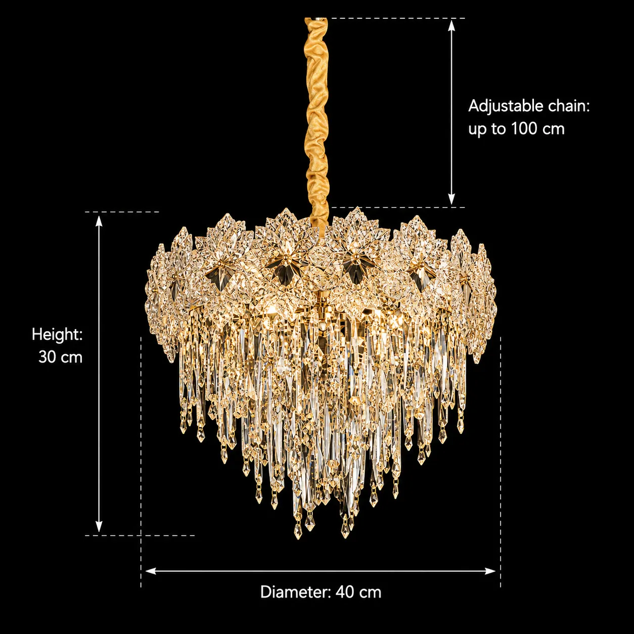 Alessandro Design FLEUR candelabru cristal 5xE14 auriu
