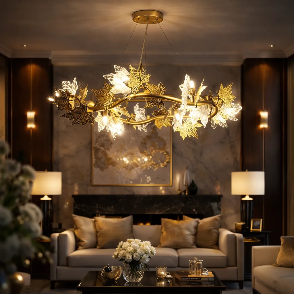 Alessandro Design Leafora Regalis candelabru auriu 80 cm 8xE14