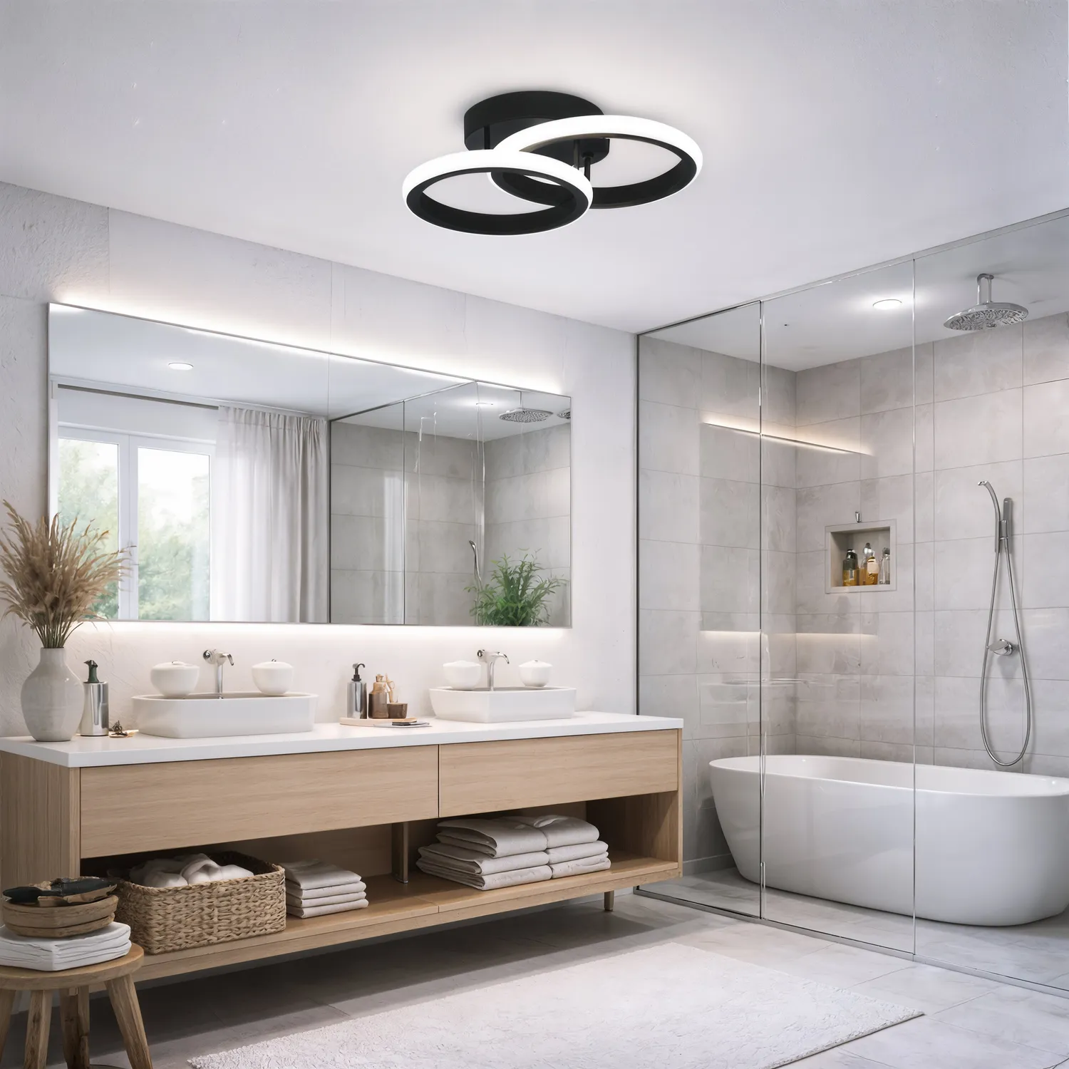 Alessandro Design Vertex Circula lustra LED 21W neagra 2 cercuri