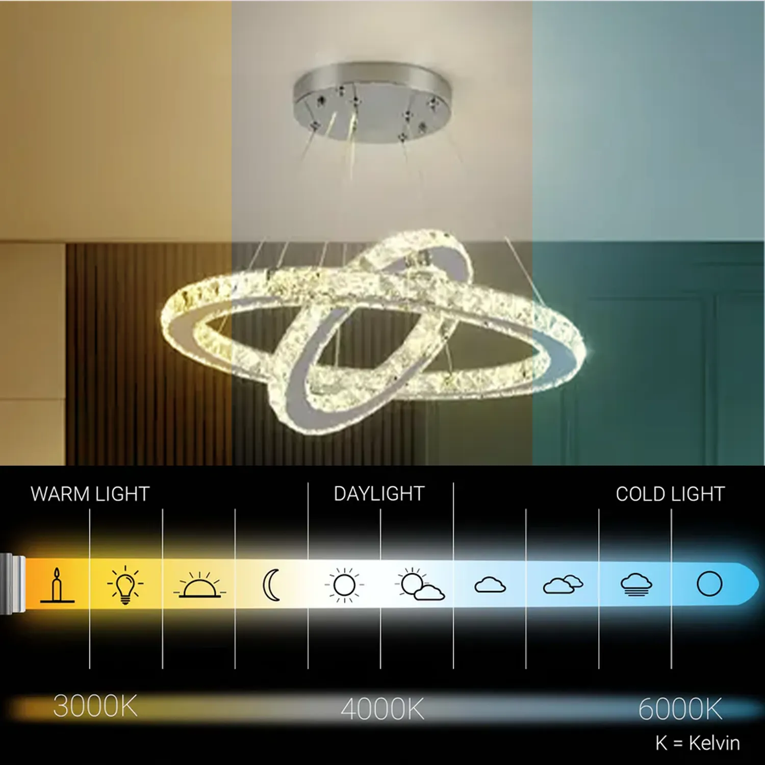Alessandro Design Prism Luminis 58W lustra LED 2 cercuri crom