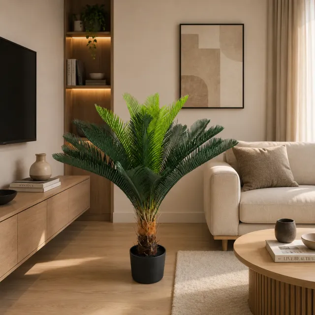 Alessandro Design palmier artificial verde 95cm cu ghiveci 18 frunze