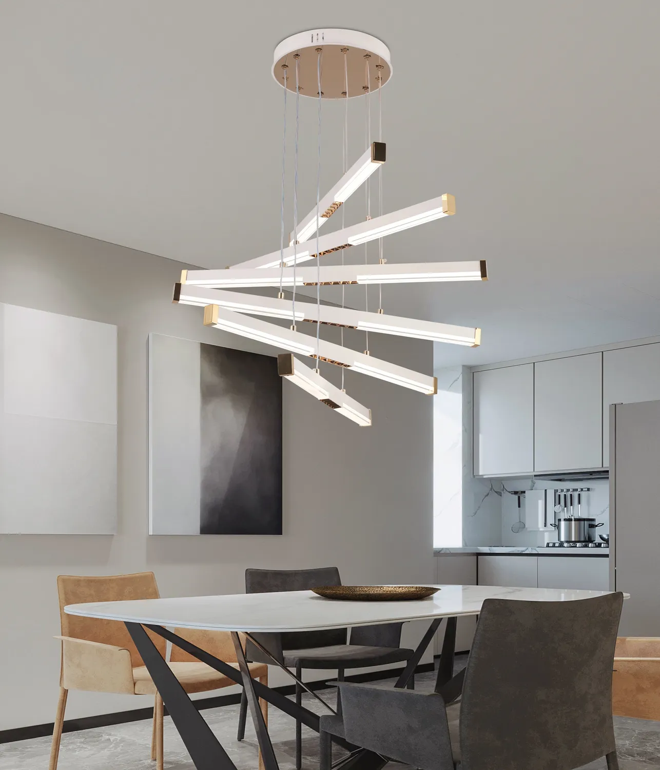 Alessandro Design LT183/6WH 81W lustră LED albă 3000-6000K