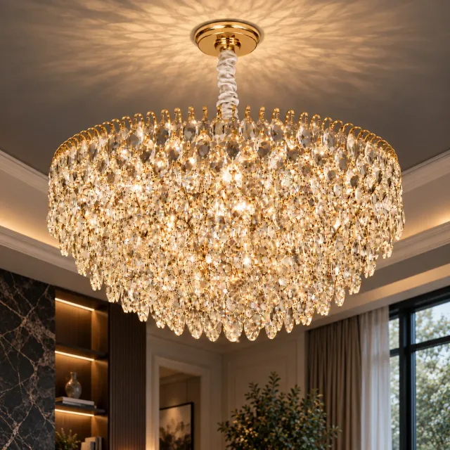 Alessandro Design Erdenet Nobile candelabru cristal 5xE14 auriu 40cm