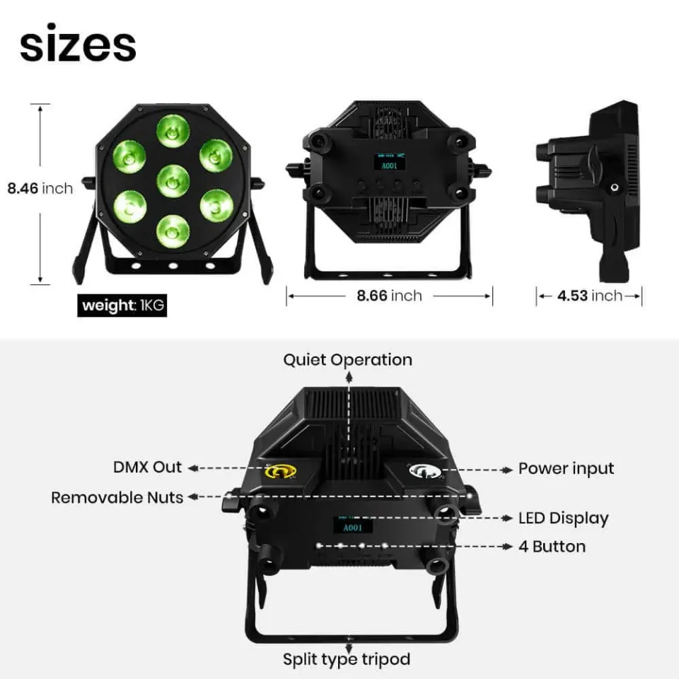 GlamoPar 05A 5x12W par LED 6in1 scena