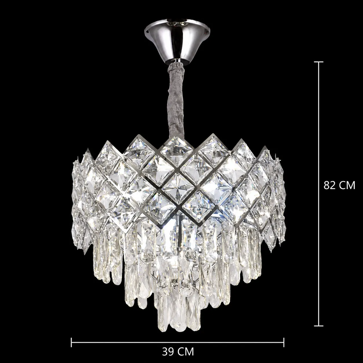 Alessandro Design Vectoria lustra cristal 5xE14 39cm crom
