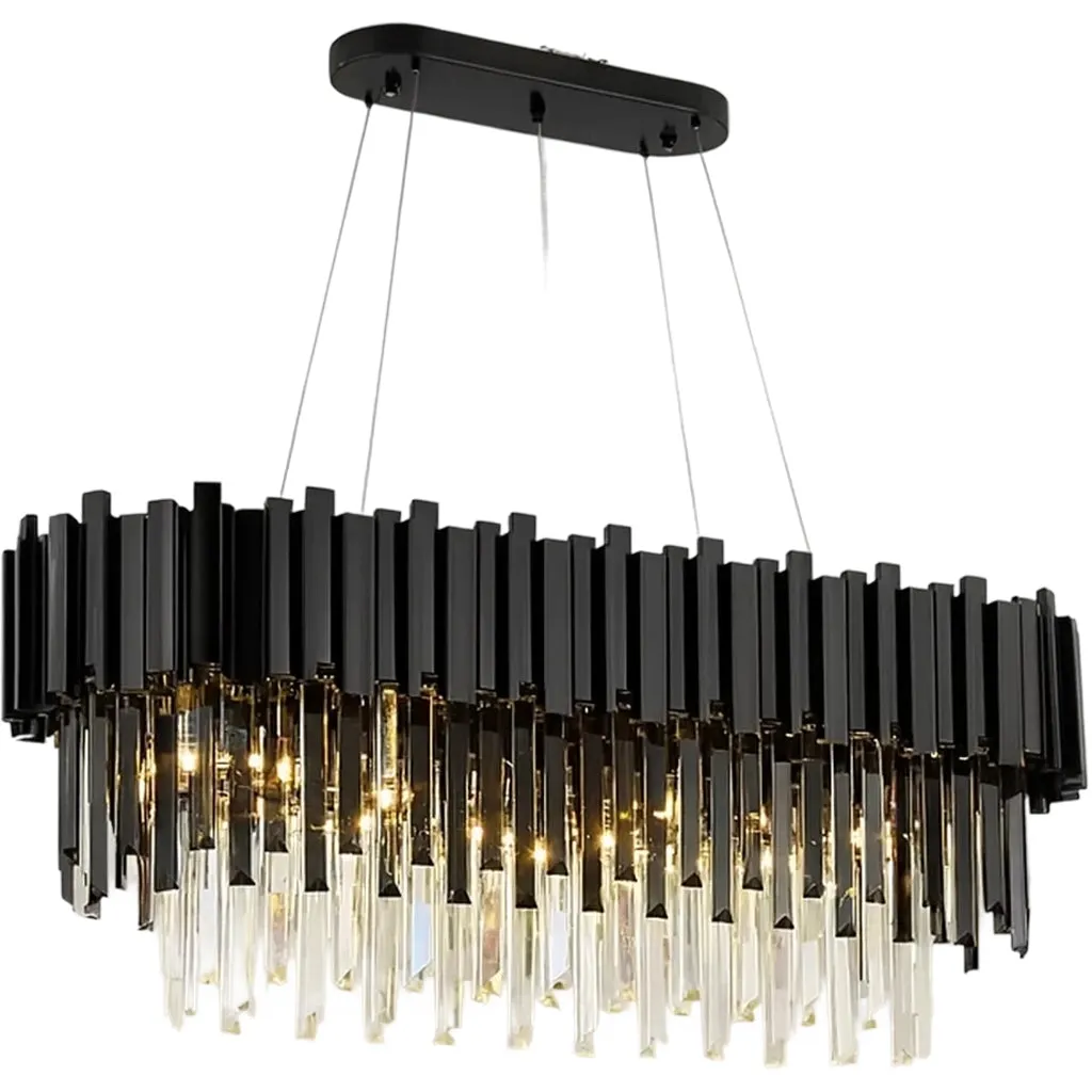 Alessandro Design Blois Eleganza candelabru cristal 10xE14 negru 75cm