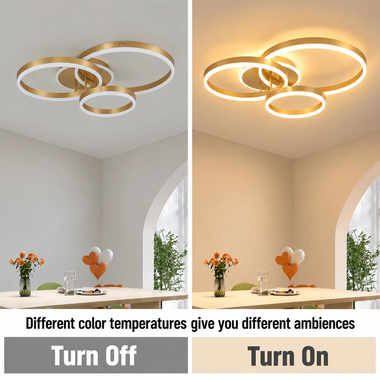 Alessandro Design Riga Lilith Lustra LED 68W Aurie 3 Cercuri