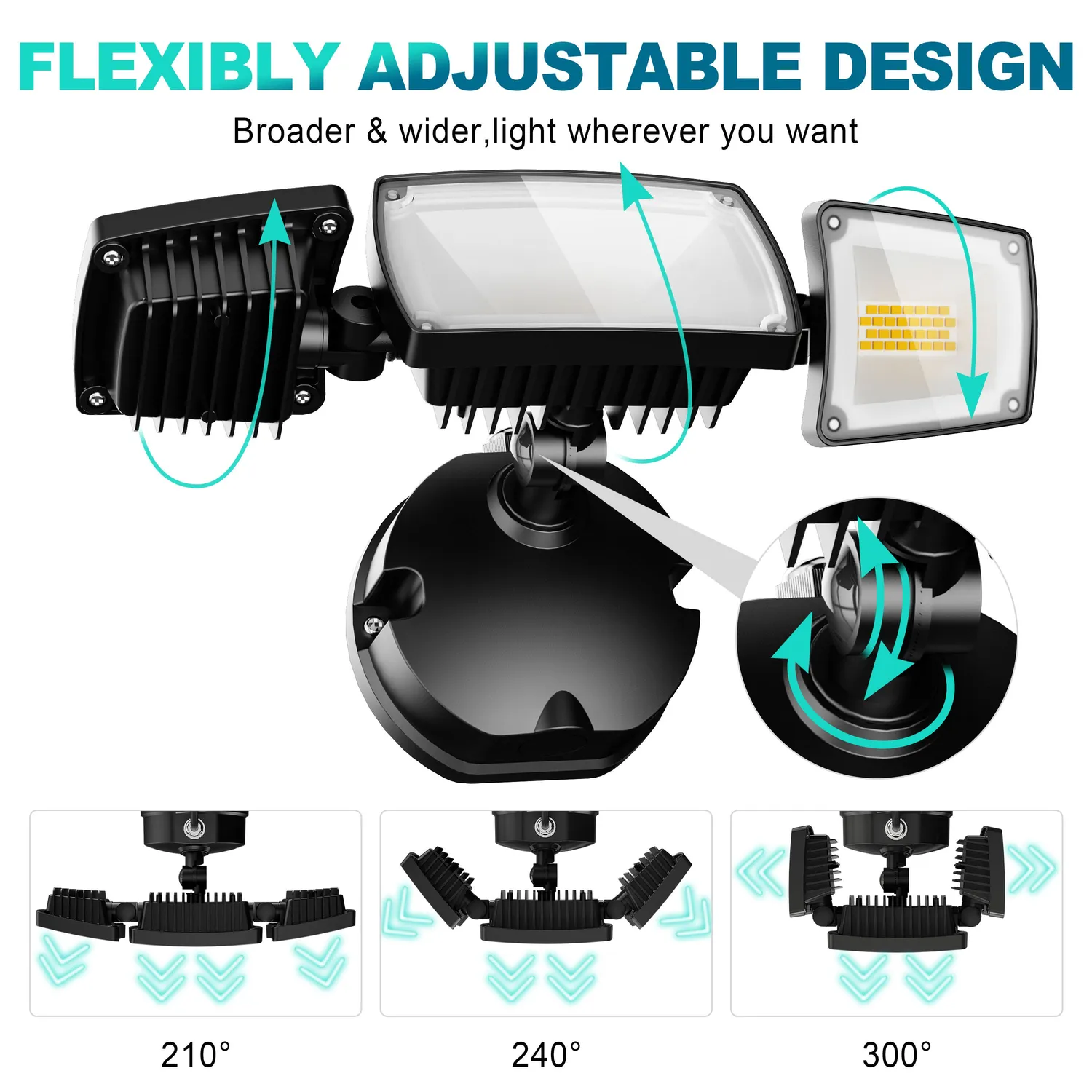 Ustellar lampă securitate LED 55W 5500lm 2 buc cu priză