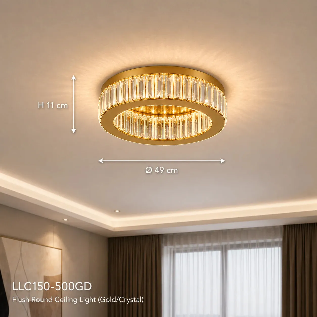 Alessandro Design Vertus 31W lustra LED aurie 50cm dimabila