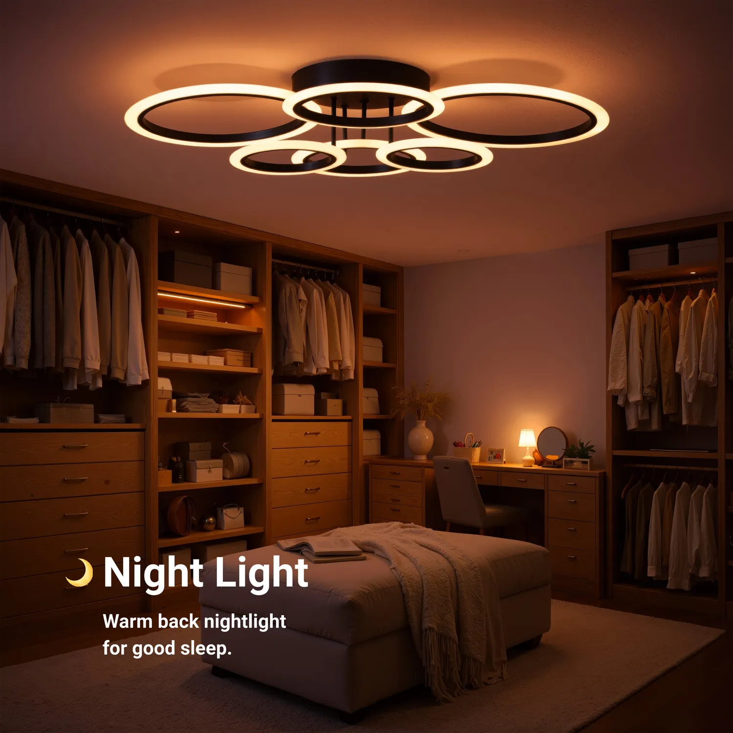 Alessandro Design BETTY lustra LED 82W neagra 6 cercuri