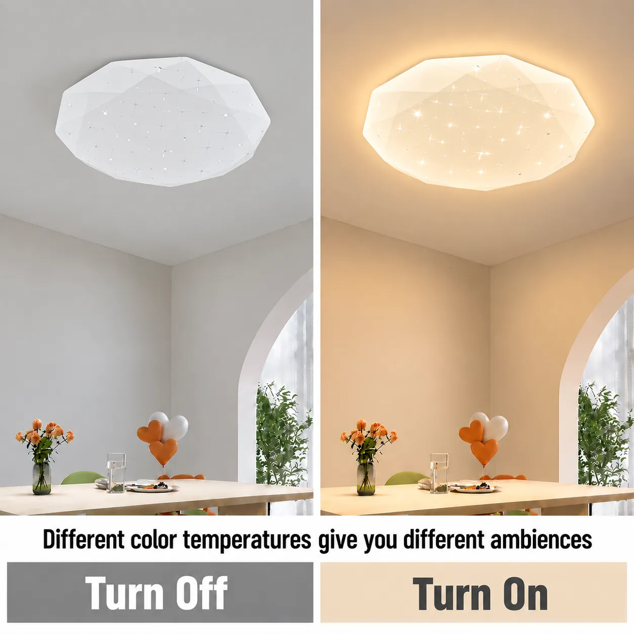 Alessandro Design Hexagon plafoniera LED 35cm alba