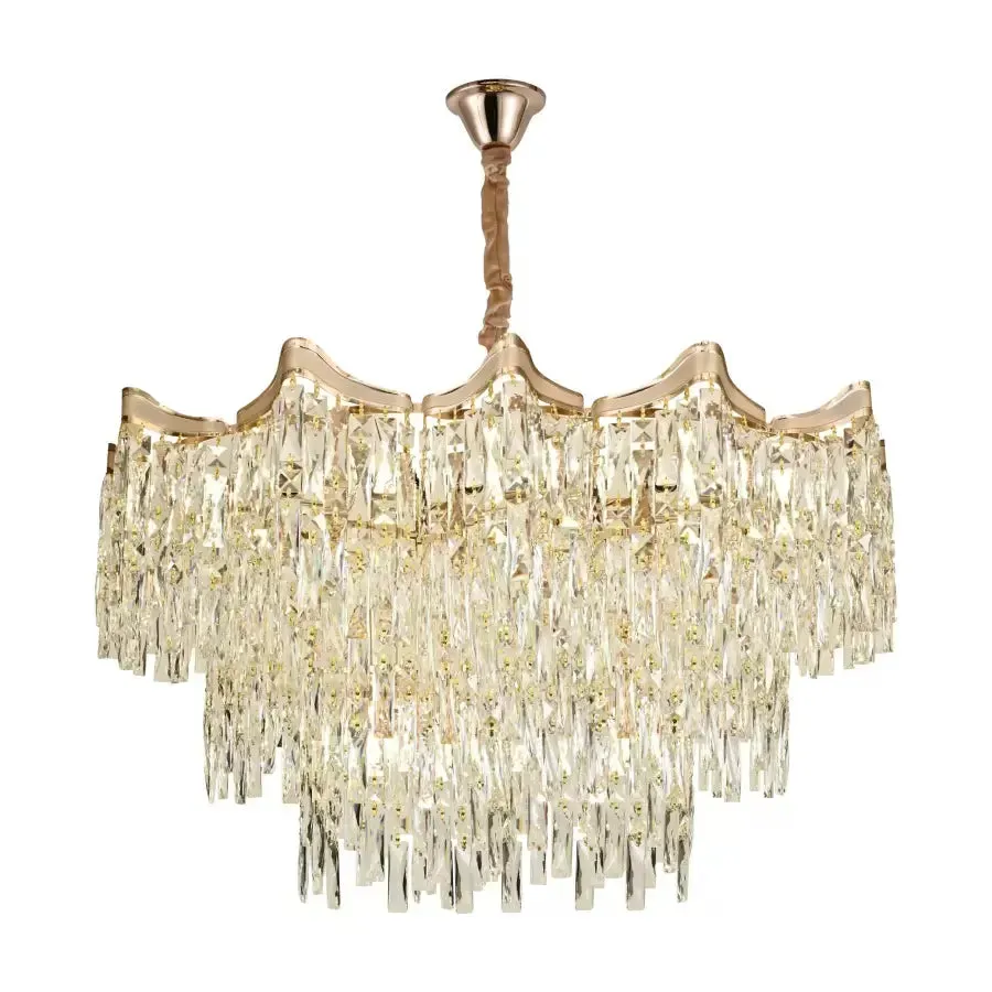 Alessandro Design Braylon candelabru cristal 78cm auriu 20xE27