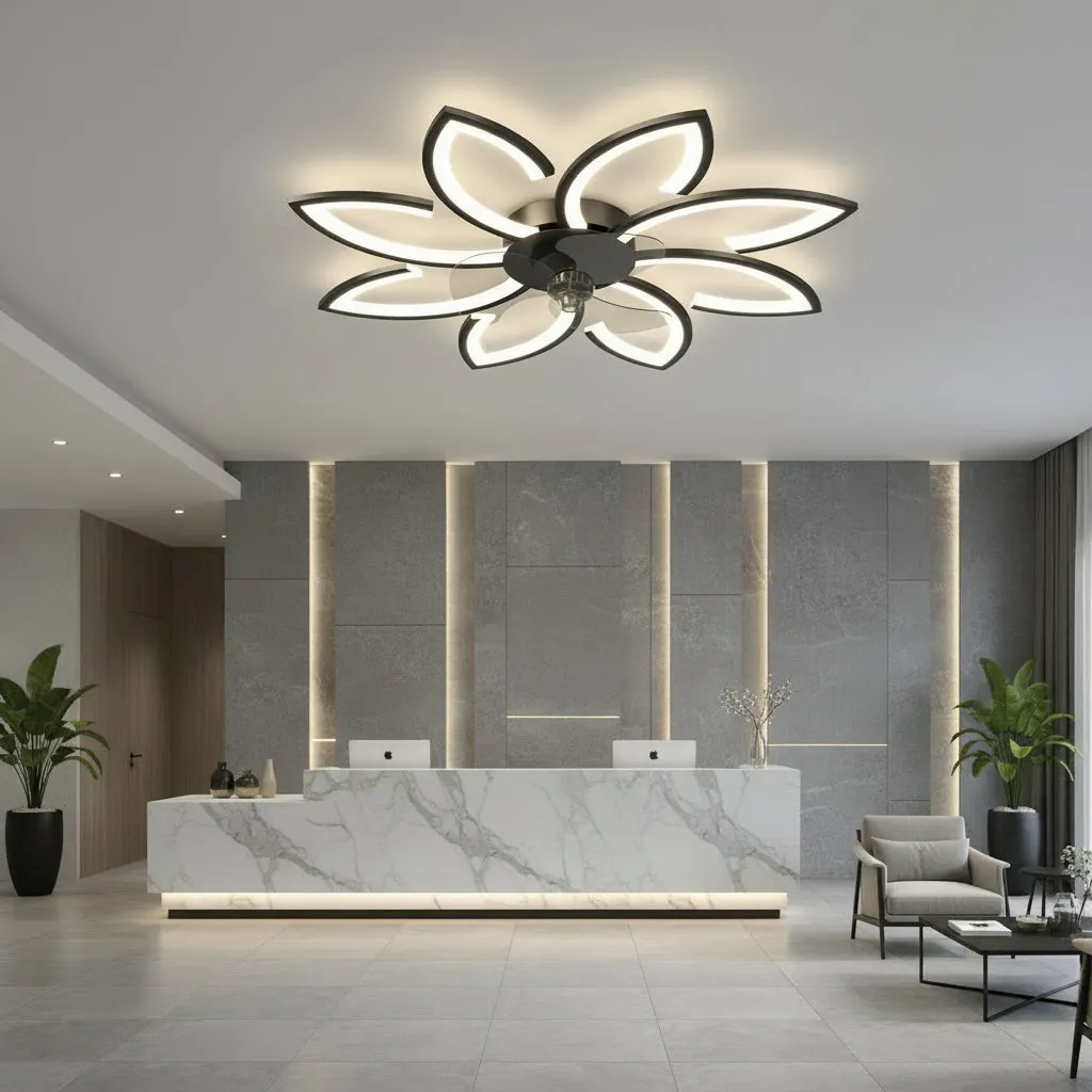 Alessandro Design Anemo 47W lustra LED ventilator D87cm neagra