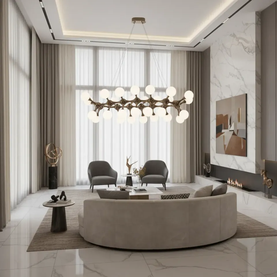 Alessandro Design Elektra Grande lustra aurie 20xG9 120cm