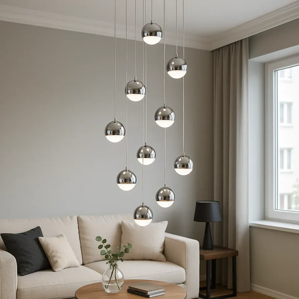 Alessandro Design Jeremias lustra LED argintie 132W