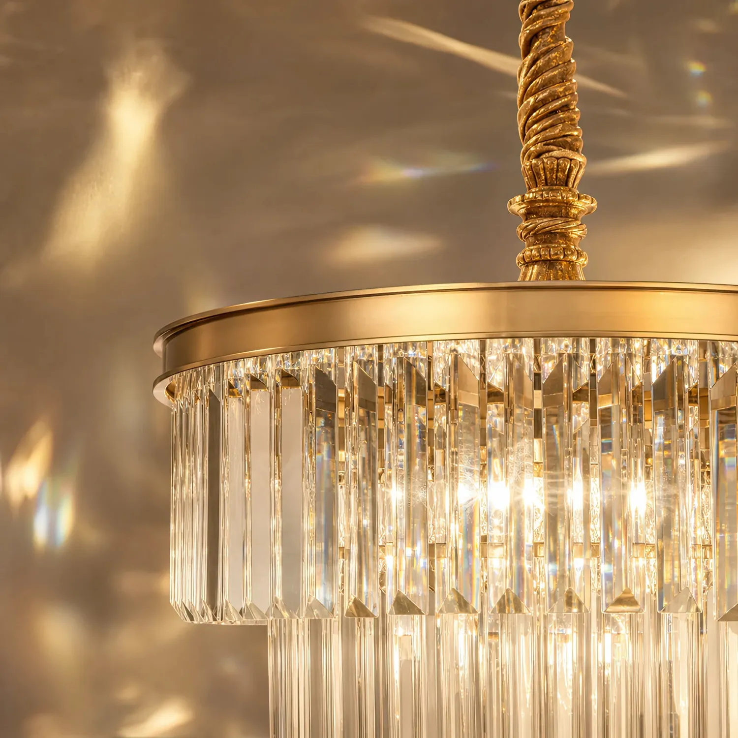 Alessandro Design Chambord lustră cristal 3xE14 aur mat