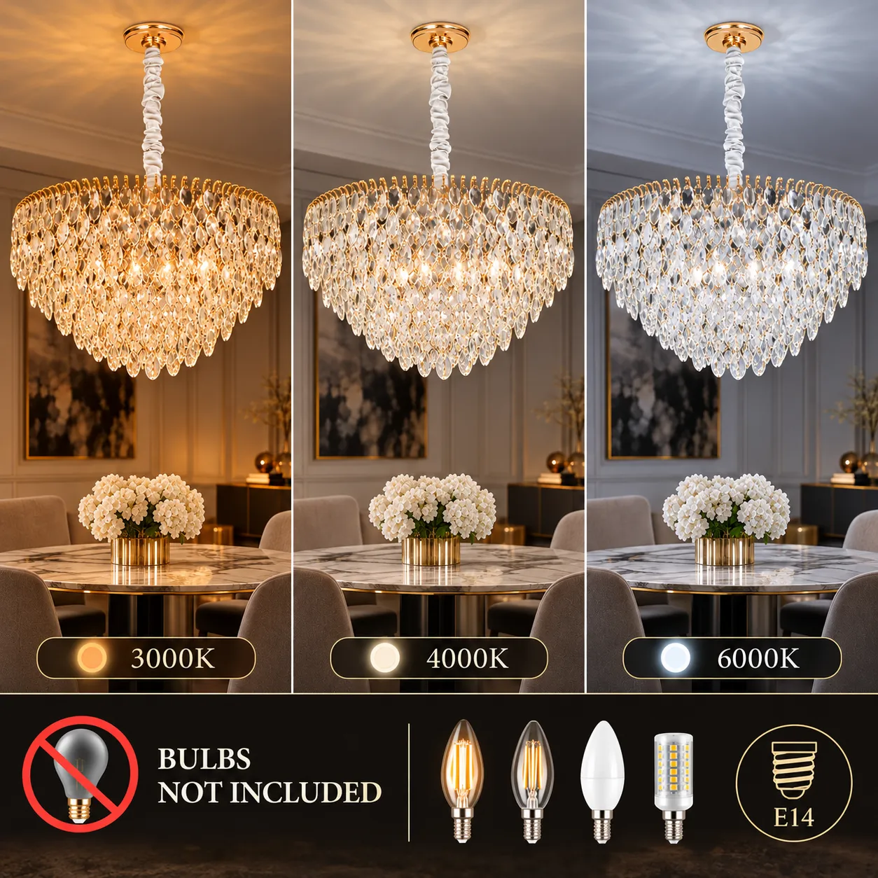 Alessandro Design Erdenet Magno candelabru cristal auriu 12xE14