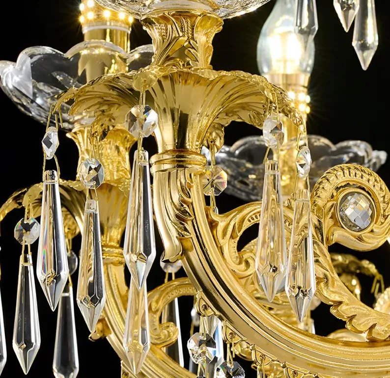 Alessandro Design candelabru cristal 9xE14 D68cm auriu