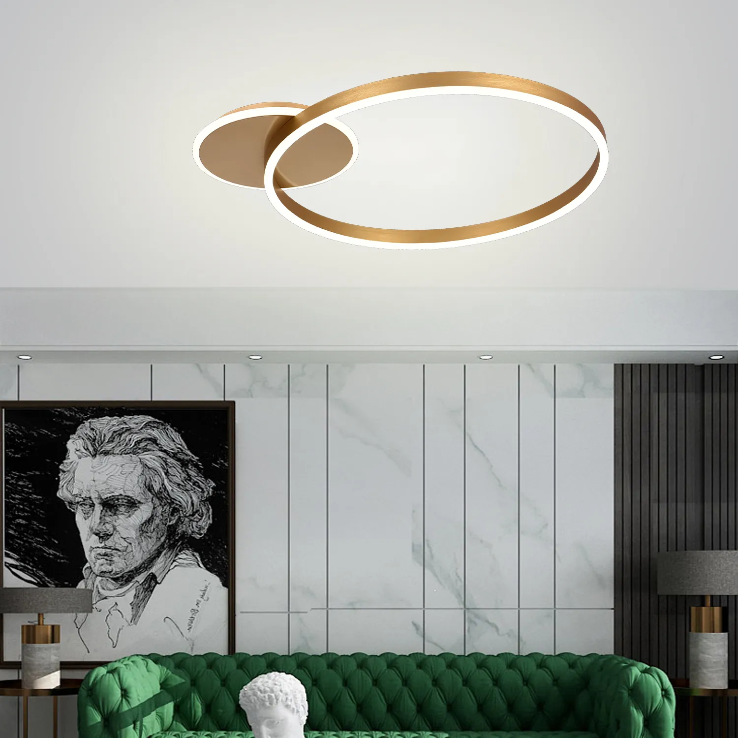 Alessandro Design RINOVA 34W lustra LED auriu dimabila