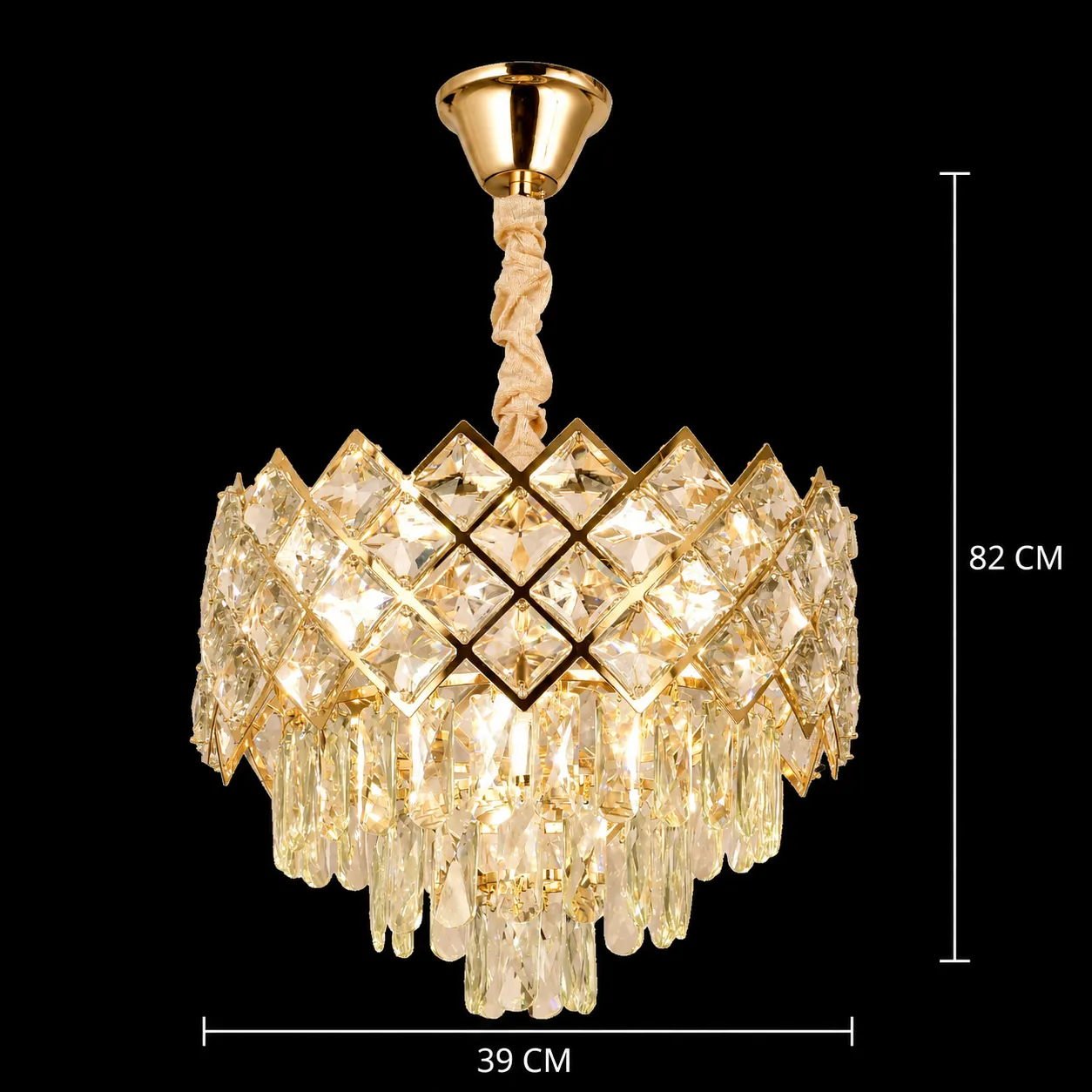 Alessandro Design Vectoria Nobile 5xE14 candelabru cristal auriu 39cm