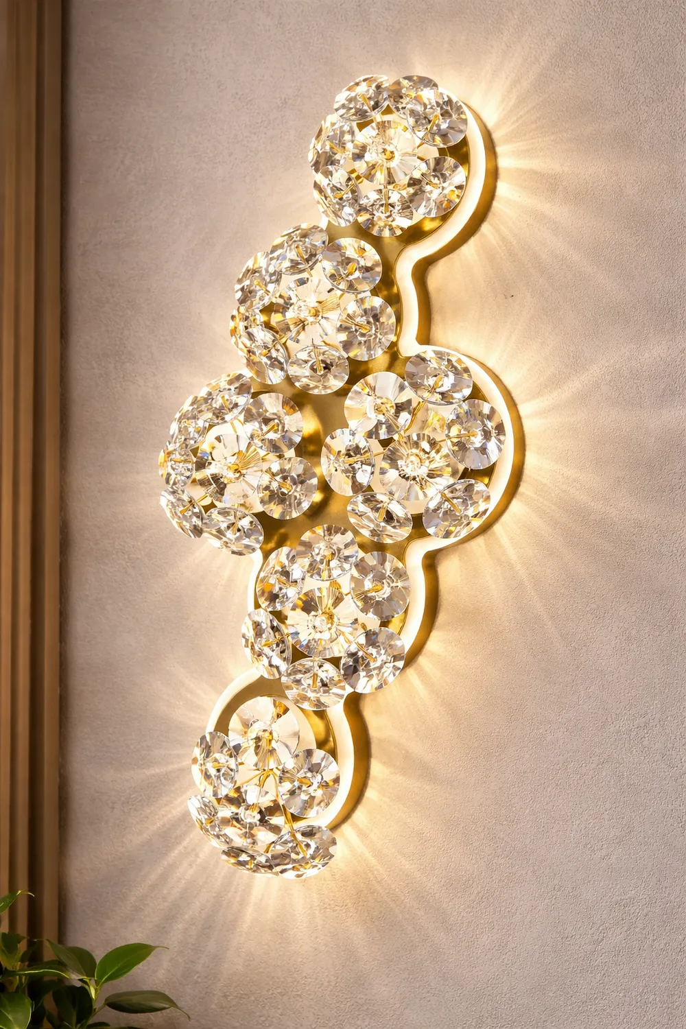 BLOSSOM Crystal aplica perete LED aurie 3 temperaturi