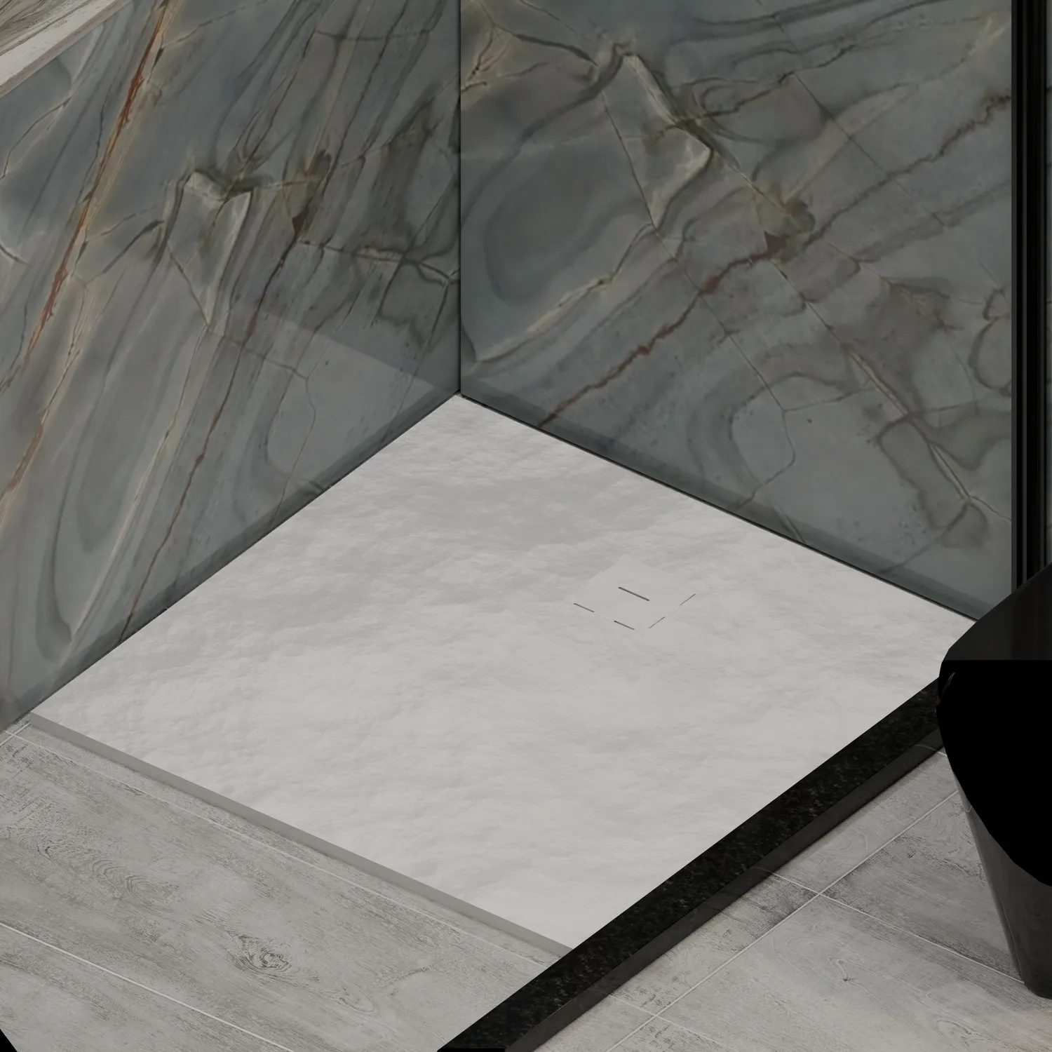 Alessandro Design cadita dus patrata 90x90 cm slim alba