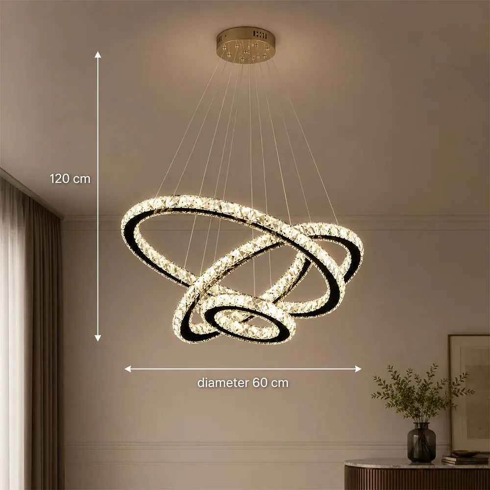 Alessandro Design Prism Luminis 79W lustra LED 3 cercuri crom dimabila