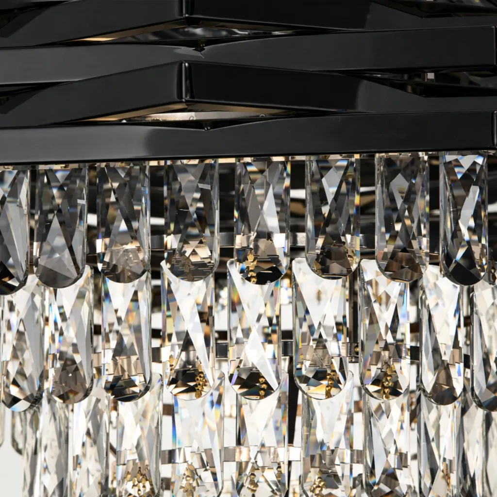 Alessandro Design HEXA lustra cristal 3xE14 neagra Ø30cm