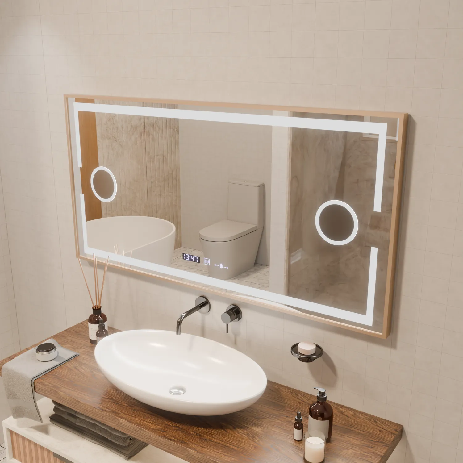 Alessandro Design MotionGlow Sofia 110x65 oglindă LED rose gold