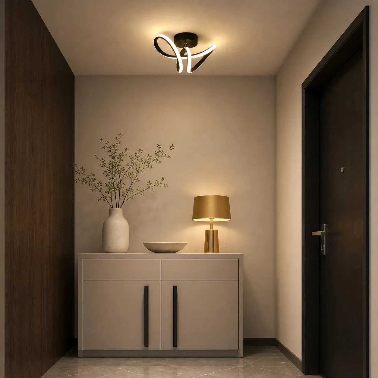 Alessandro Design VERTEX Pulse candelabru LED negru 13W ondulat