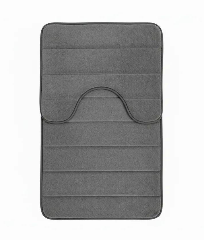 Alessandro Design covor baie gri antiderapant 80x50+50x40 2 buc