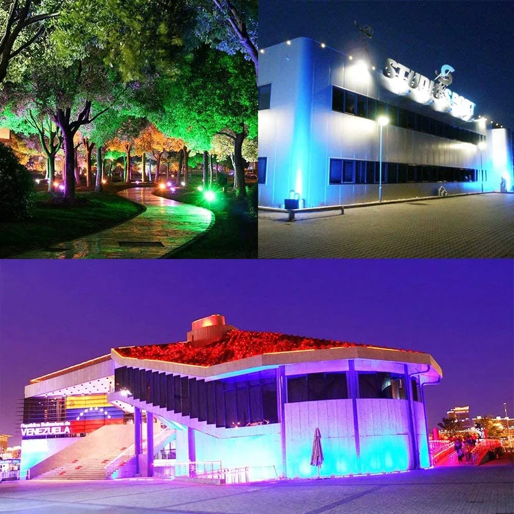 Ustellar 100W proiector LED RGB exterior gradina telecomanda