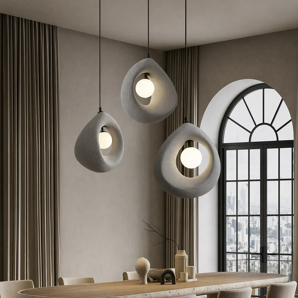 Alessandro Design Foamer lustra suspendata gri 35 cm E27