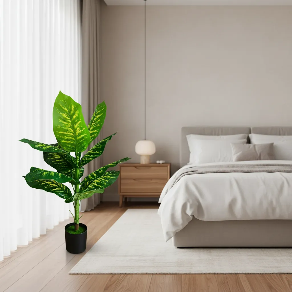 Alessandro Design Dieffenbachia plantă artificială 100cm verde ghiveci