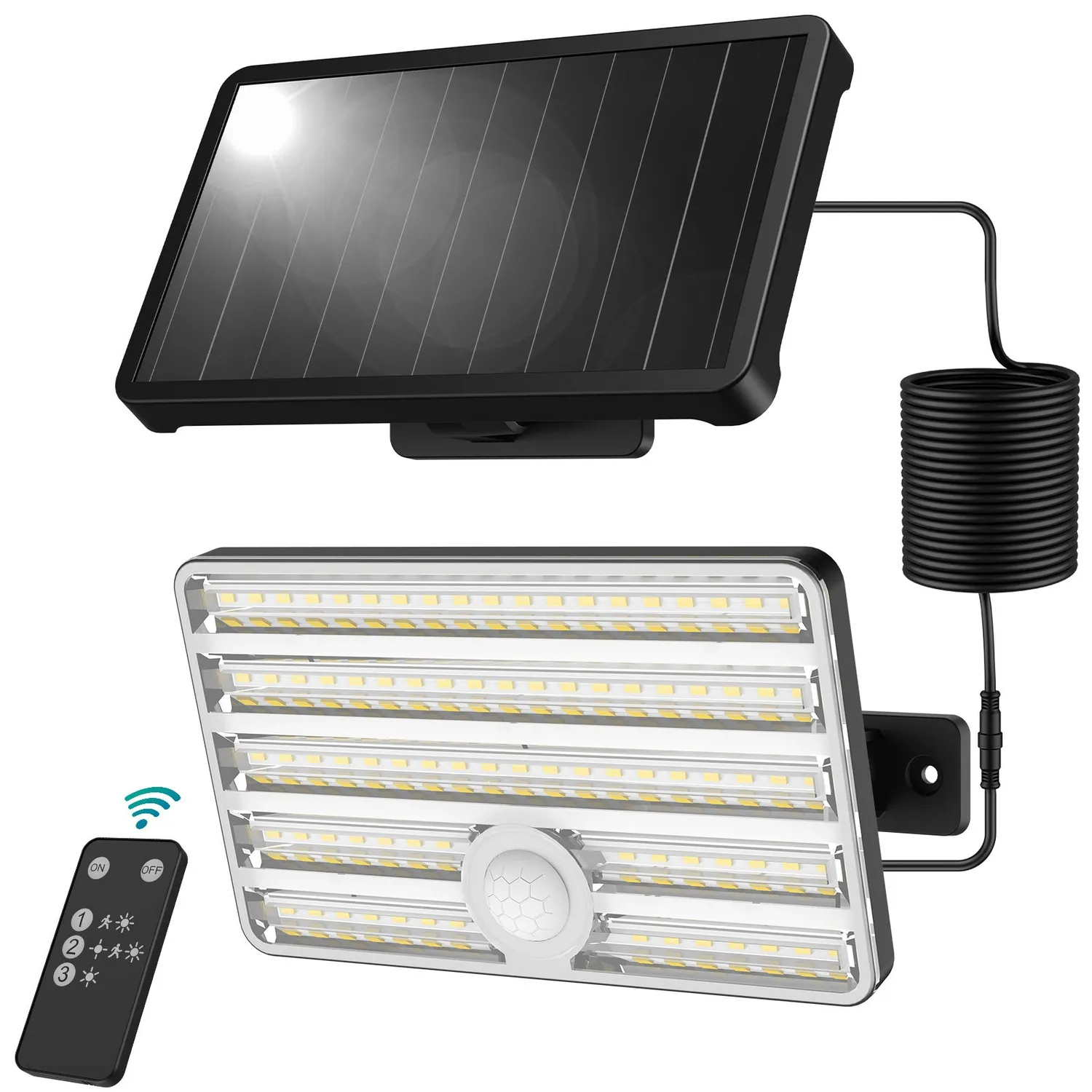 Ustellar lampa solara LED exterior 6500K 3 buc senzor