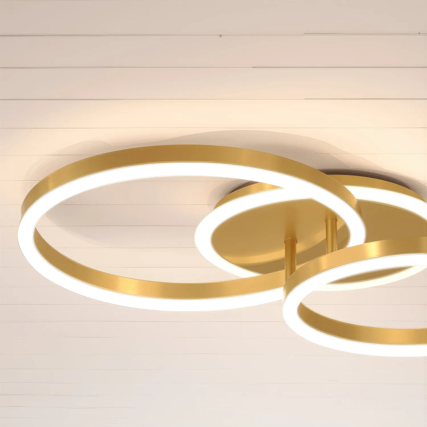 RINOVA lustră LED 66W 2 cercuri aurie dimabilă
