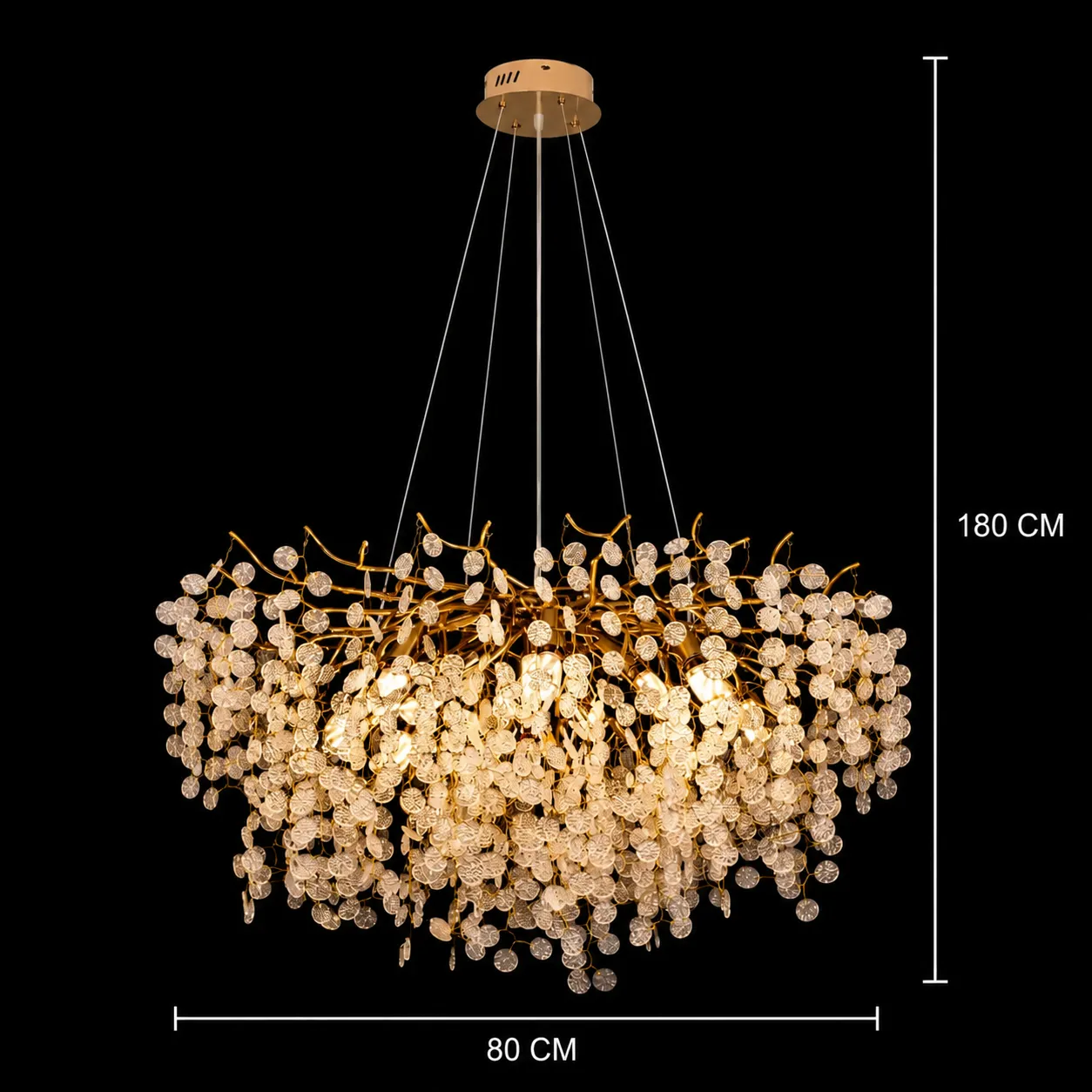 Alessandro Design WALTZ Serenade candelabru cristal auriu 80cm 9xG9