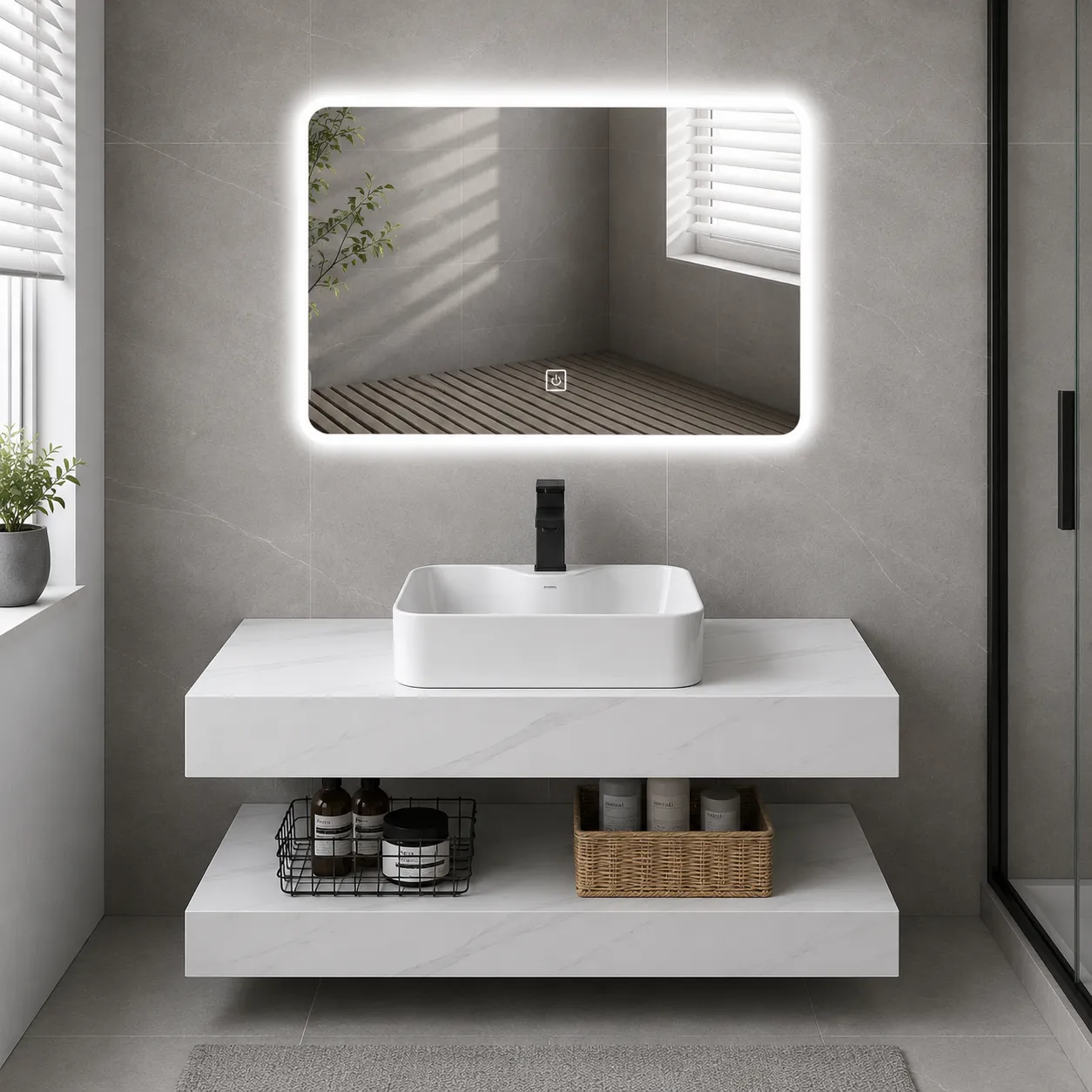 Alessandro Design Auro set mobilier baie 60cm alb 3 piese