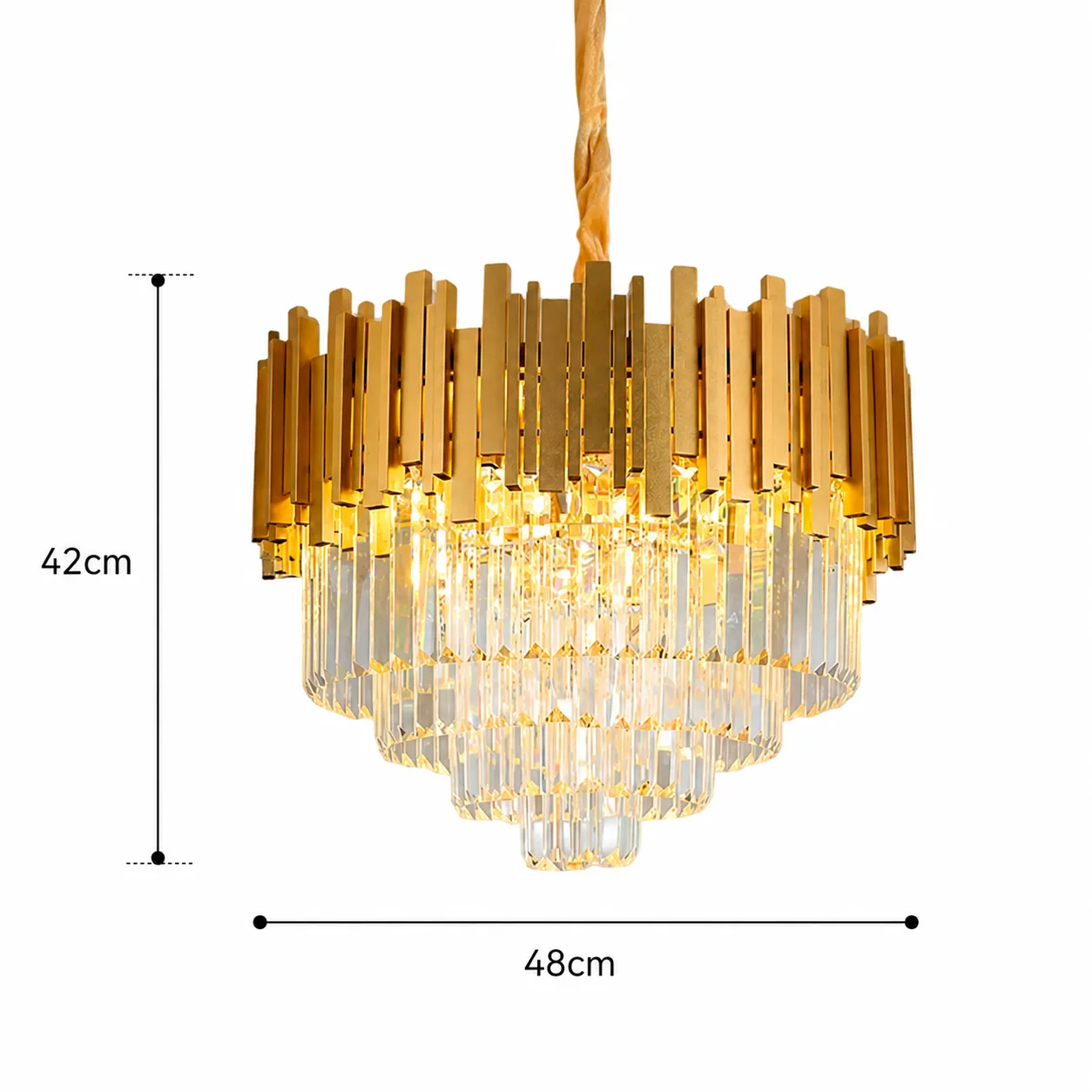 Alessandro Design Blois candelabru cristal auriu 8xE14 48cm