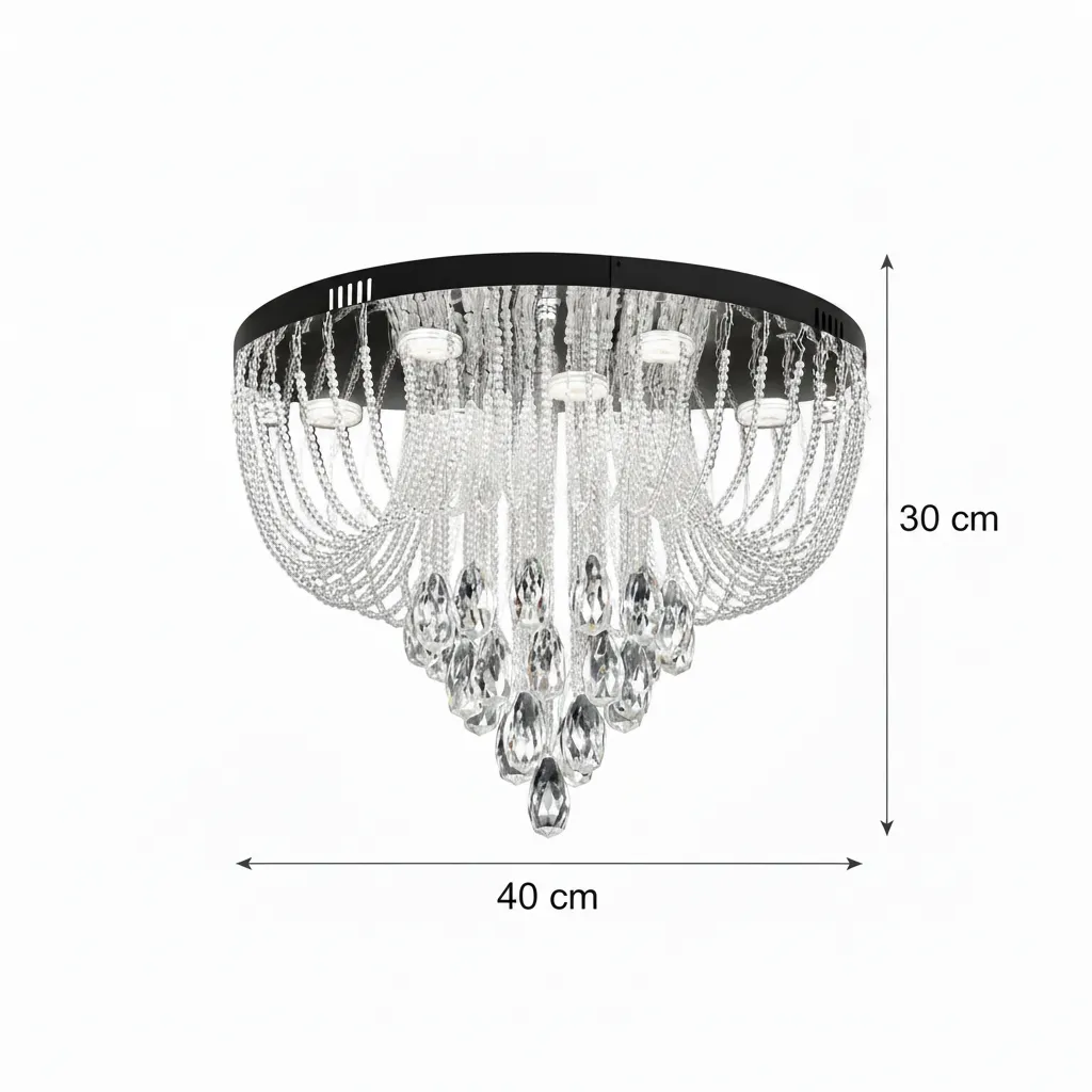 Alessandro Design Mage candelabru cristal 40cm crom 22W 3 culori