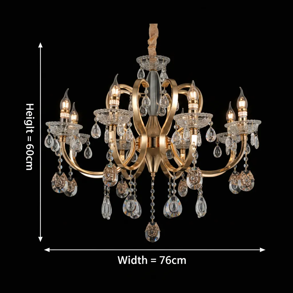 Alessandro Design PSE Regalis candelabru 8xE14 auriu D76cm