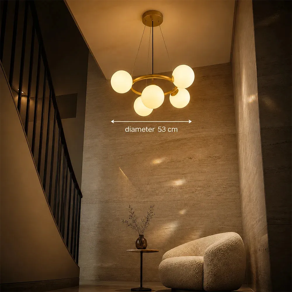 Alessandro Design Loft Chamber lustră modernă 5xG9 alb-aurie