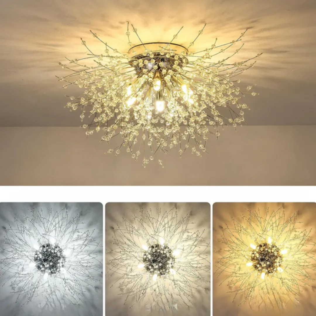 Alessandro Design RONDO Vivace candelabru cristal auriu 6xG9 50cm